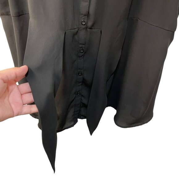 Torrid Georgette Tie-Front Flutter Sleeve Blouse Black Size 3X 22-24 Polyester - Picture 6 of 10